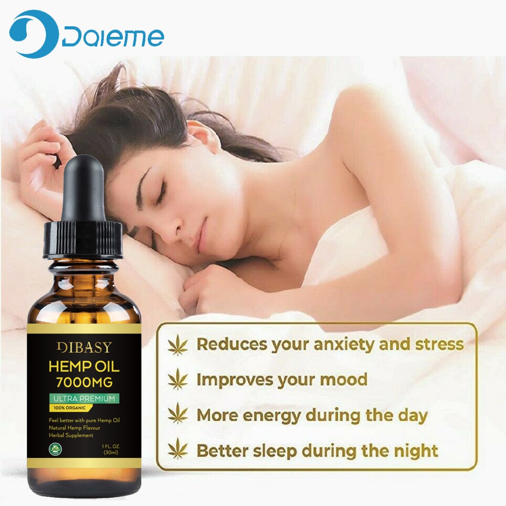 100% Natural Sleep Aid CBD Organic Hemp Seed Extract Hemp Oil Bio-active Drop for Pain Relief reduce Sleep Anxiety Best Essence