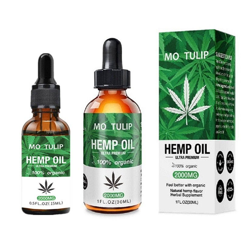 30ml Organic Essential Oils Hemp Seed Oil 2000MG Herbal Drops Relieve Stress cbd Oil Facial Body Skin Care Help Sleep DROP SHIP